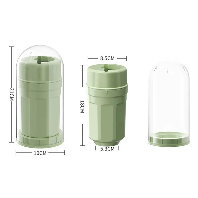 081 Twist Ice Maker Cup Rotating Ice Cube Mold for Drinks and Whiskey, with Dust Cover (BPA Free, No FDA) - Green
