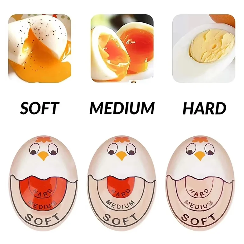 Cute Color Changing Egg Timer for Soft Medium Hard Boiled Eggs Kitchen Cooking Gadget - Yellow