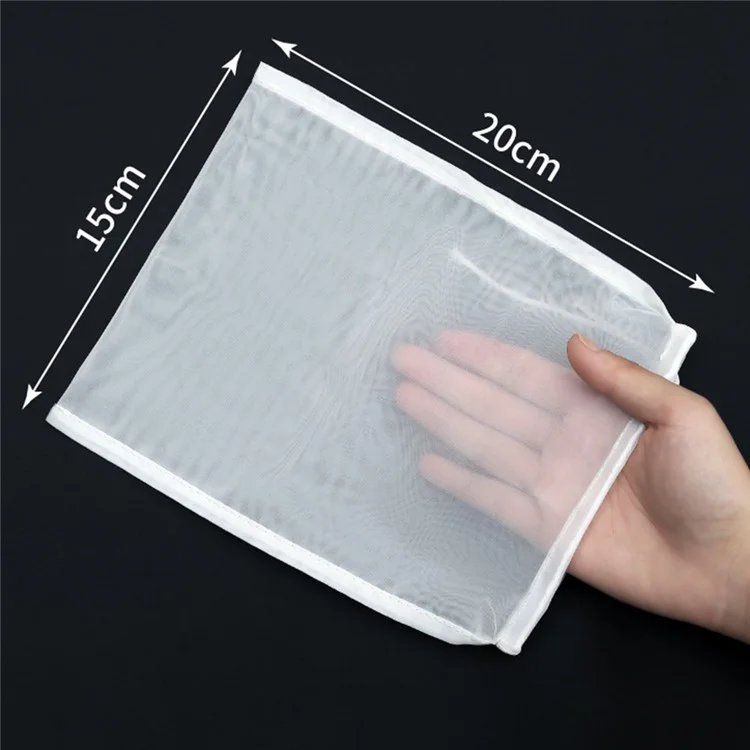 Saco de Filtro Reutilizável para Leite de Soja 15 x 20cm, Malha 100, Tamanho P - Para Coar Sucos de Frutas e Vegetais (Livre de BPA, Sem FDA)