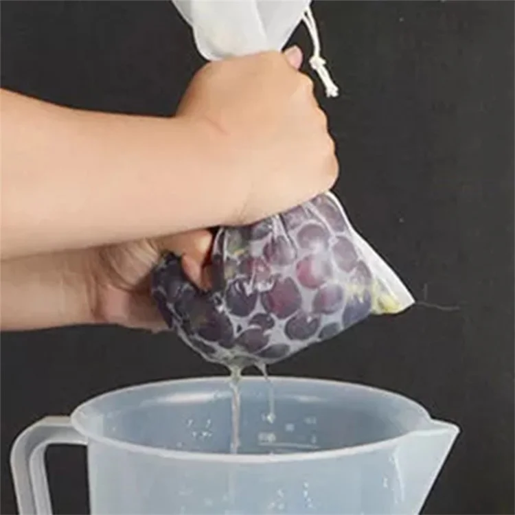 Saco de Filtro de Leite de Soja Reutilizável de 25 x 35 cm, 100 Mesh, para Coar Sucos de Frutas e Vegetais, Tamanho L (Sem BPA, Sem FDA)