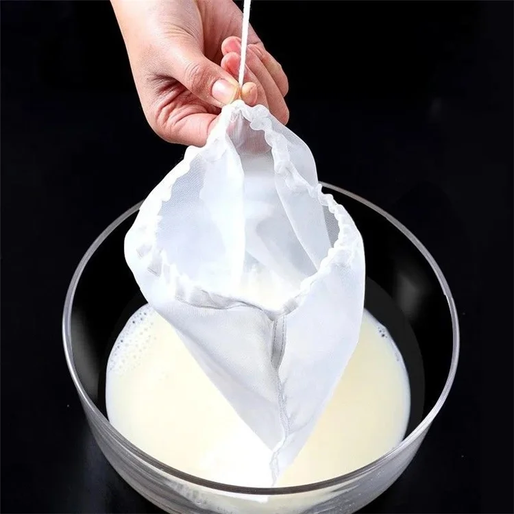 Saco de Filtro de Leite de Soja Reutilizável de 30 x 45 cm, 100 Malhas, para Filtragem de Sucos de Frutas e Vegetais, Tamanho XL (Livre de BPA, Sem FDA)