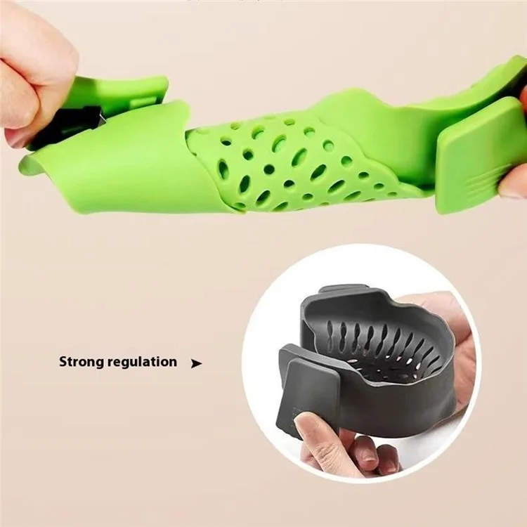 Passoire à clip en silicone pour cuisine, égouttoir pour pâtes et légumes (Sans BPA, Non FDA) - Rouge