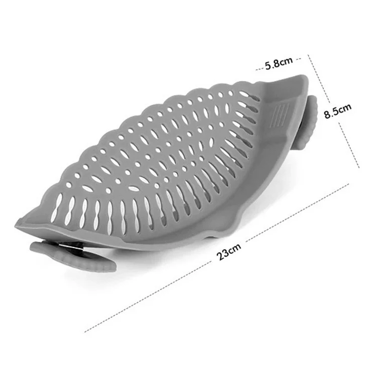 Passoire à clip en silicone pour cuisine, égouttoir pour pâtes et légumes (Sans BPA, Non FDA) - Rouge