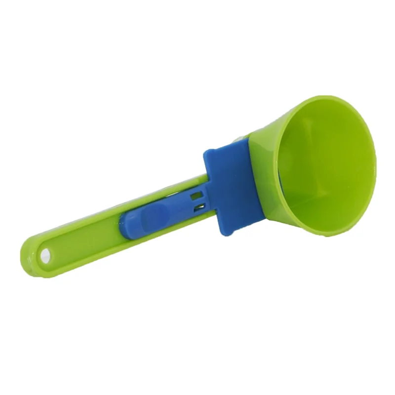 Kreativ skjutbar skopa för proteinpulver, skydd mot spill, mätskopa för kaffe - Grön