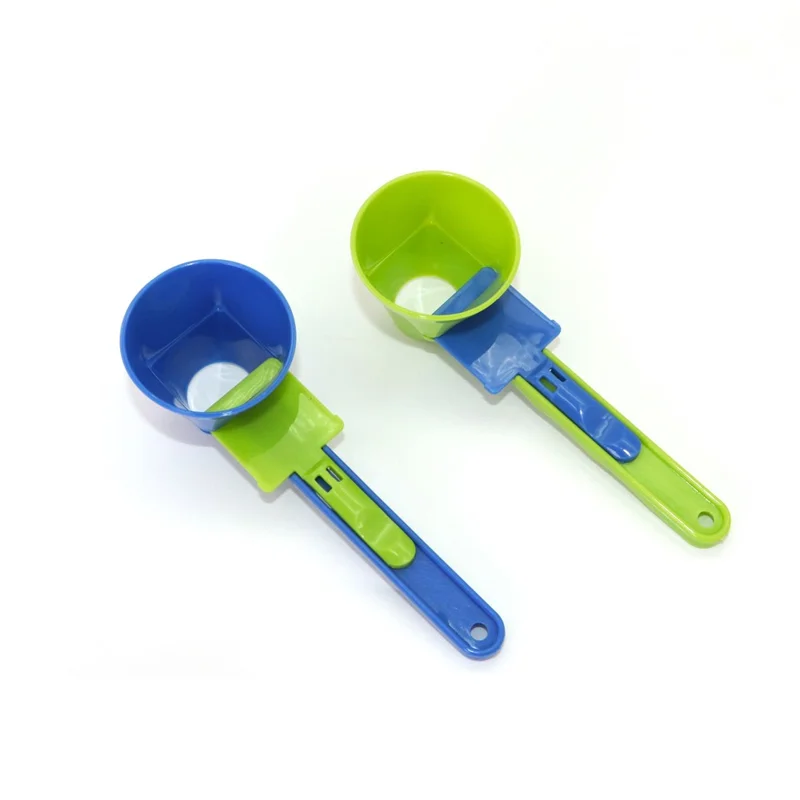 Kreativ skjutbar skopa för proteinpulver, skydd mot spill, mätskopa för kaffe - Grön