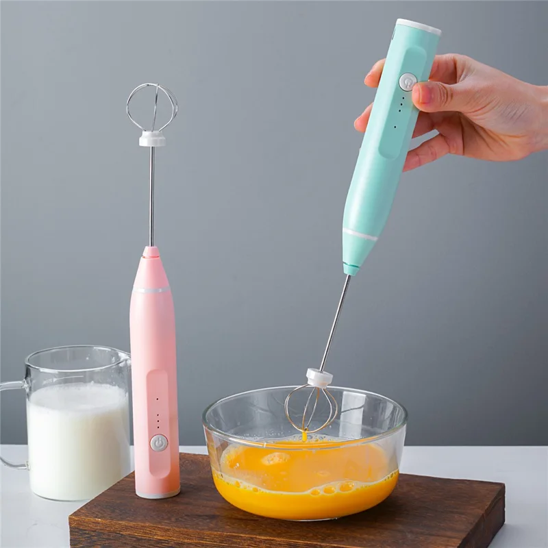 Kabelloser elektrischer Mini-Eierrührer Milchschäumer Kaffeegetränk-Mixer Handschaumgerät (BPA-frei, kein FDA) - Schwarz