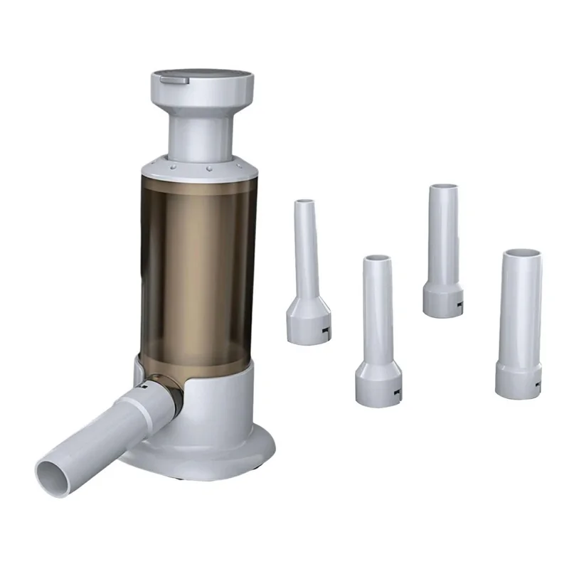 Manual Sausage Stuffer Homemade Sausage Filler Kitchen Sausage Making Tool with 4 Tubes (BPA Free, No FDA) - Transparent Grey