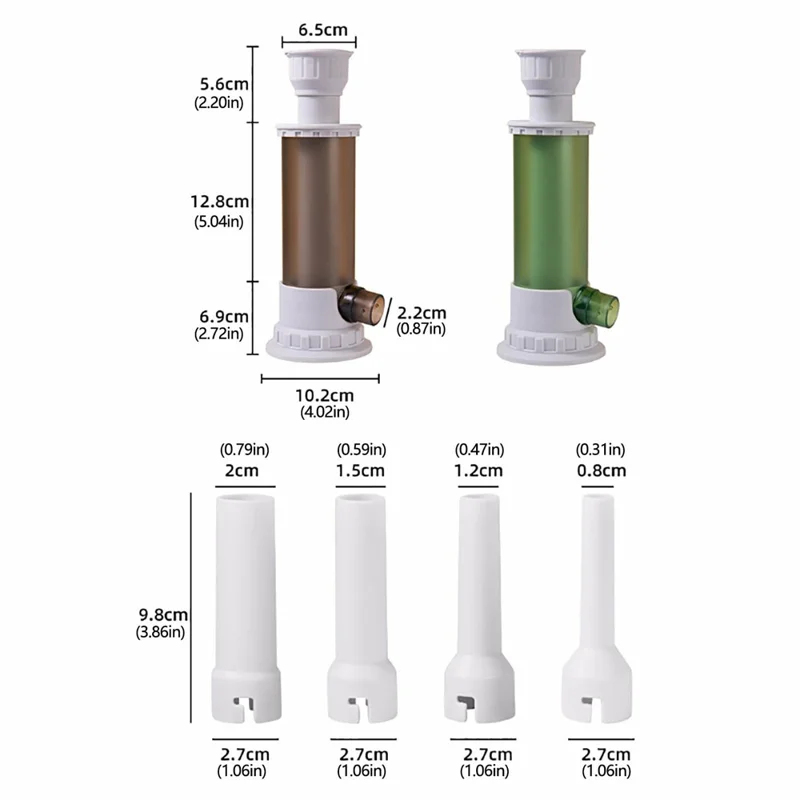 Manual Sausage Stuffer Homemade Sausage Filler Kitchen Sausage Making Tool with 4 Tubes (BPA Free, No FDA) - Transparent Grey