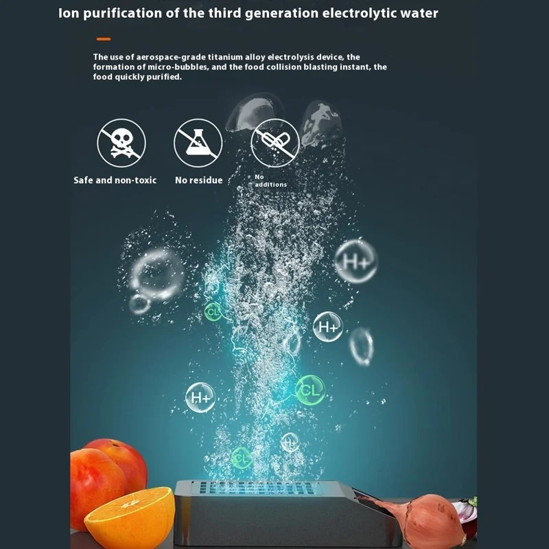 GB8 Wall Mounted Vegetable Washing Machine Titanium Alloy Electrolysis Fruit Cleaner Device (BPA Free, No FDA)