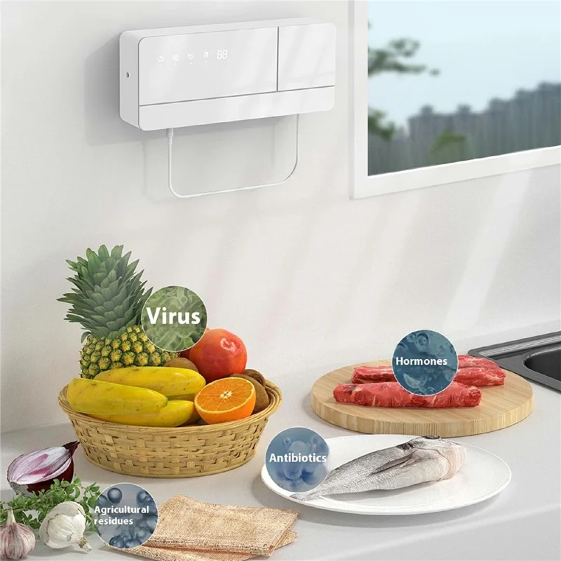 GB8-1 Wall Mounted Food Purifier Titanium Alloy Electrolysis Fruit and Vegetable Washing Machine (BPA Free, No FDA)