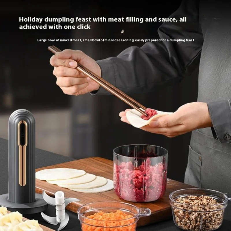 Baby Food Maker Mini Wireless Electric Meat Grinder Kitchen Multifunctional Blender (BPA Free, No FDA) - White