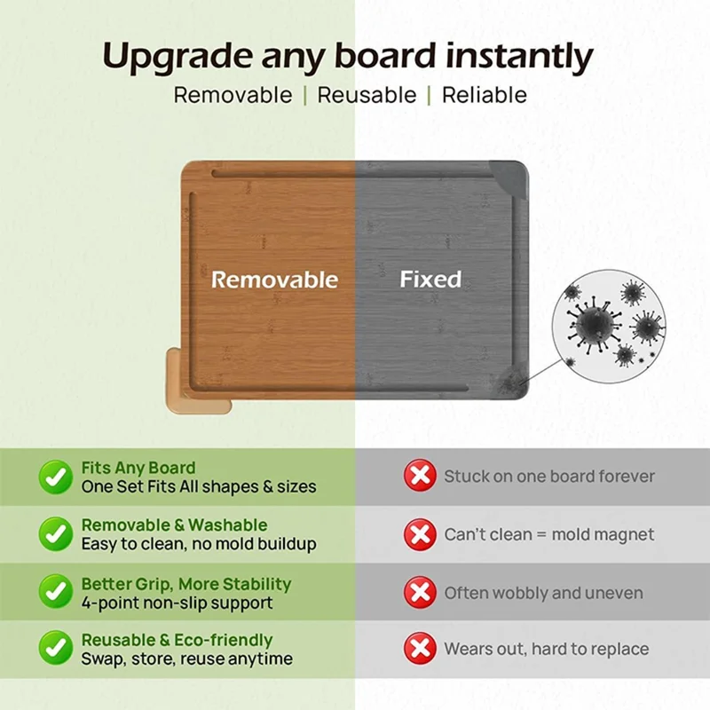 Tapis de découpe en silicone antidérapant - Stabilisateur de planche à découper de cuisine - Vert