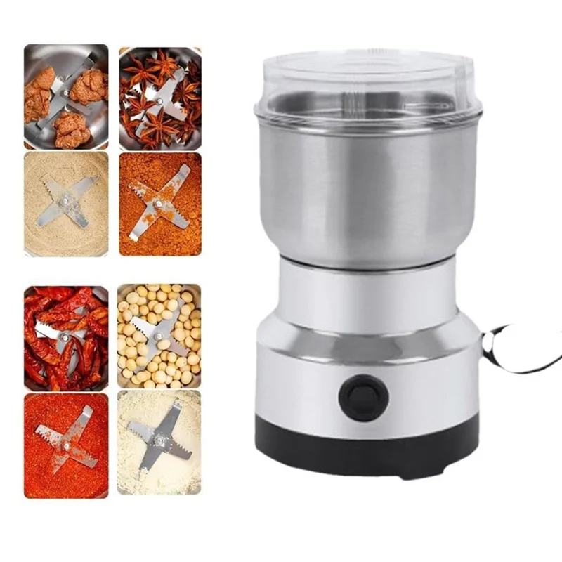 4 Blades 150KW Kitchen Electric Spice Mill 300ml Stainless Steel Coffee Grinder Herb Grinding Machine (FDA  /  LFGB  /  CE Certified) - EU Plug