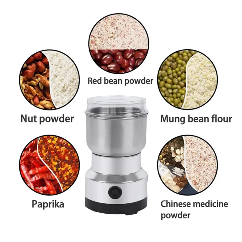 4 Blades 150KW Kitchen Electric Spice Mill 300ml Stainless Steel Coffee Grinder Herb Grinding Machine (FDA  /  LFGB  /  CE Certified) - EU Plug