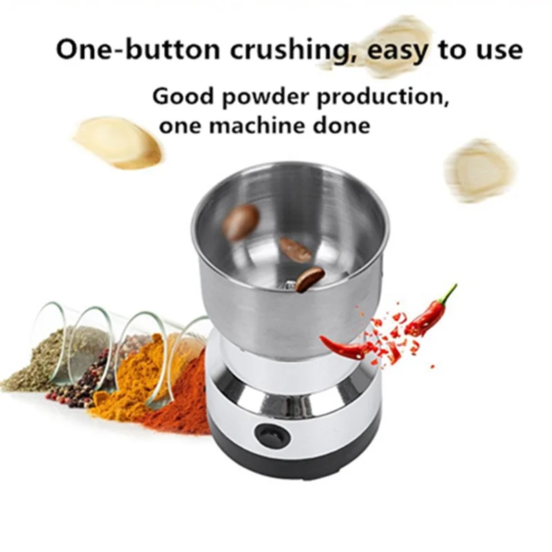 Moulin à épices électrique de cuisine à 8 lames, 150 kW, broyeur à café en acier inoxydable de 300 ml, machine à moudre les herbes (certifié FDA / LFGB / CE) - Fiche européenne