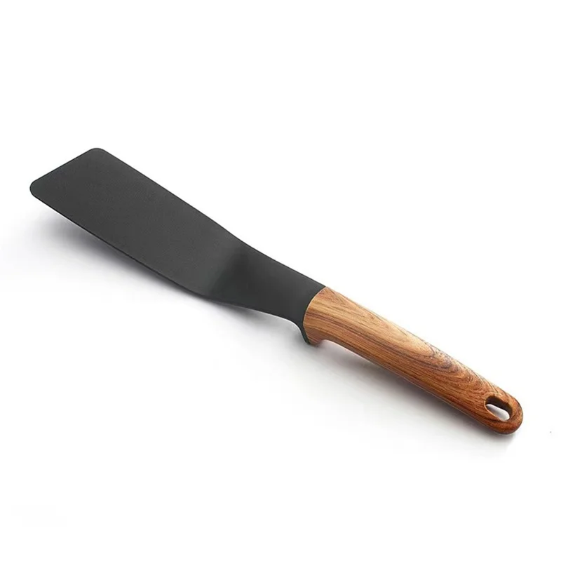 Ensemble d'ustensiles de cuisine en nylon résistant à la chaleur (7 pièces) avec louche, spatule, cuillère à pâtes et support de rangement (sans BPA, non FDA)