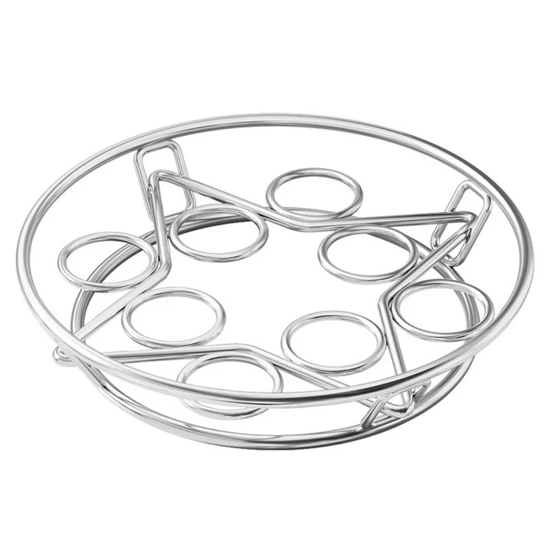 Stainless Steel Steaming Rack 8-Ring Design Thickened Solid Water Separator Egg Steamer Stand for Home