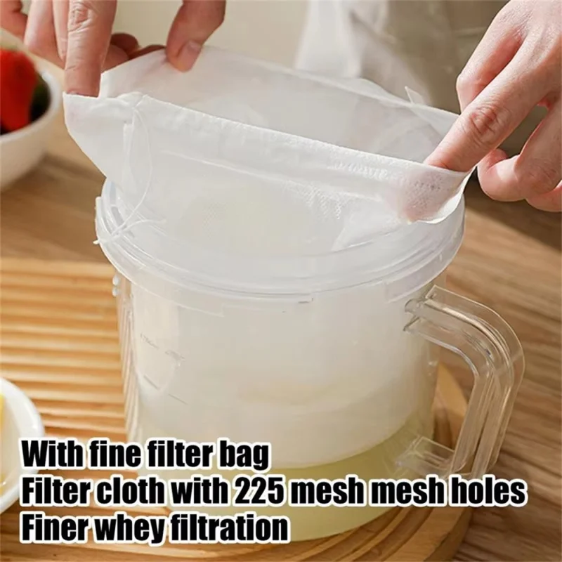 Yogurt Strainer for Homemade Cold Brew Whey Separator Filter Cheesecloth Yogurt Filtering (No FDA, BPA-Free) - Yellow