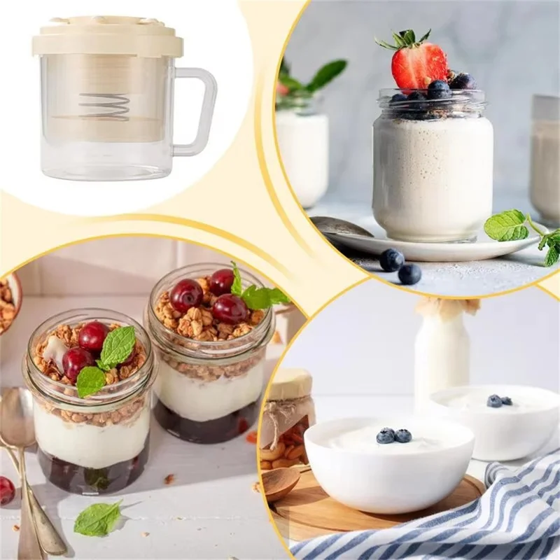 Yogurt Strainer for Homemade Cold Brew Whey Separator Filter Cheesecloth Yogurt Filtering (No FDA, BPA-Free) - Yellow