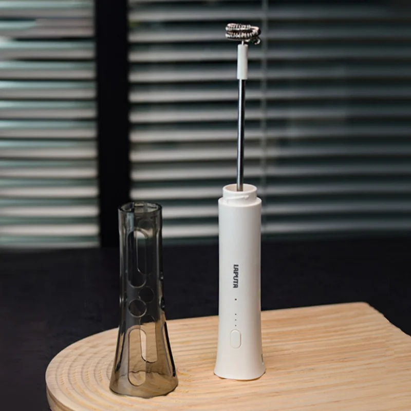 LAPUTA Electric Milk Frother Coffee Latte Art Automatic Whisk Mixer Double-Headed Stirrer for Home / Cafe