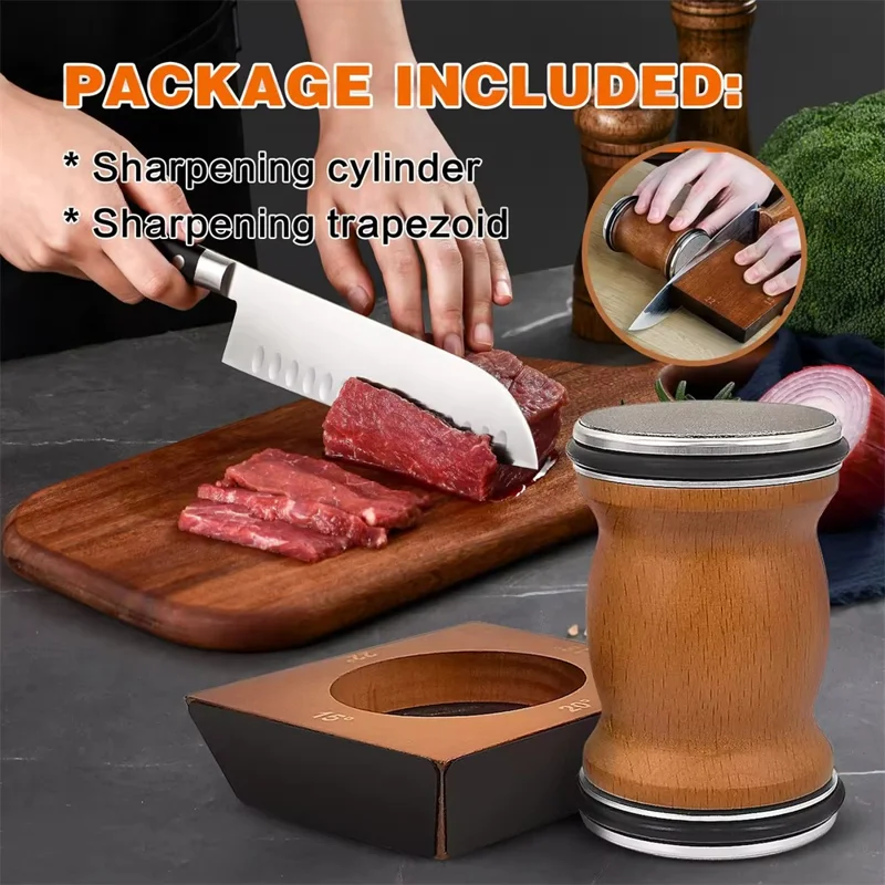 4 Angles Rolling Knife Sharpener Kit Grinding Sharpening Stone for Kitchen Knives