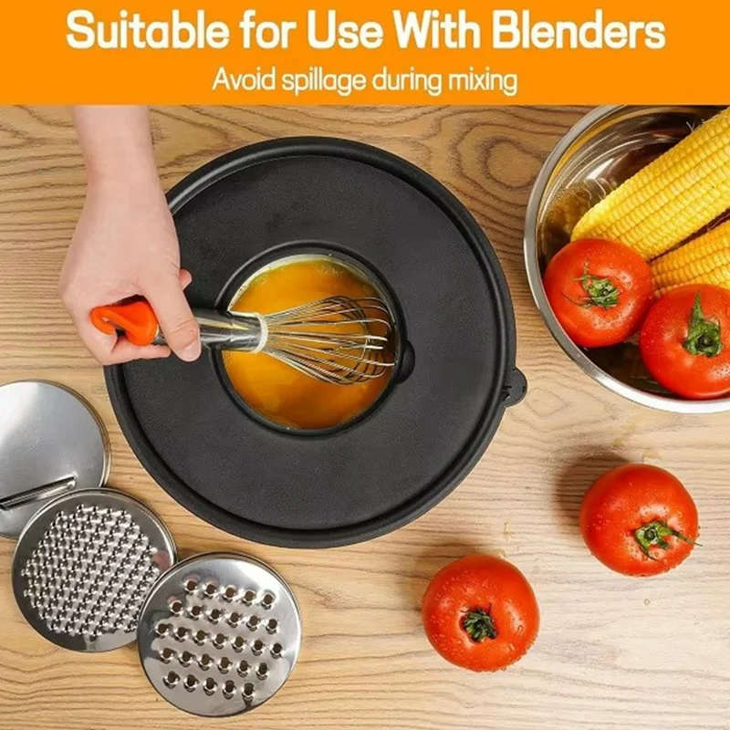 13Pcs Stainless Steel Mixing Bowl Set with Airtight Lids Non-slip Silicone Bottom Salad Bowl Baking Kitchen Tools - Khaki