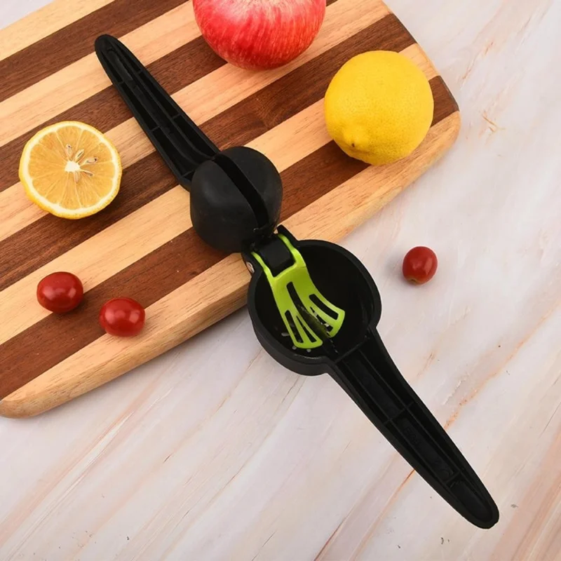 Manuel citronpress til køkken, citruspresse, frugtsaftudvinding til citron, lime, appelsin - Sort