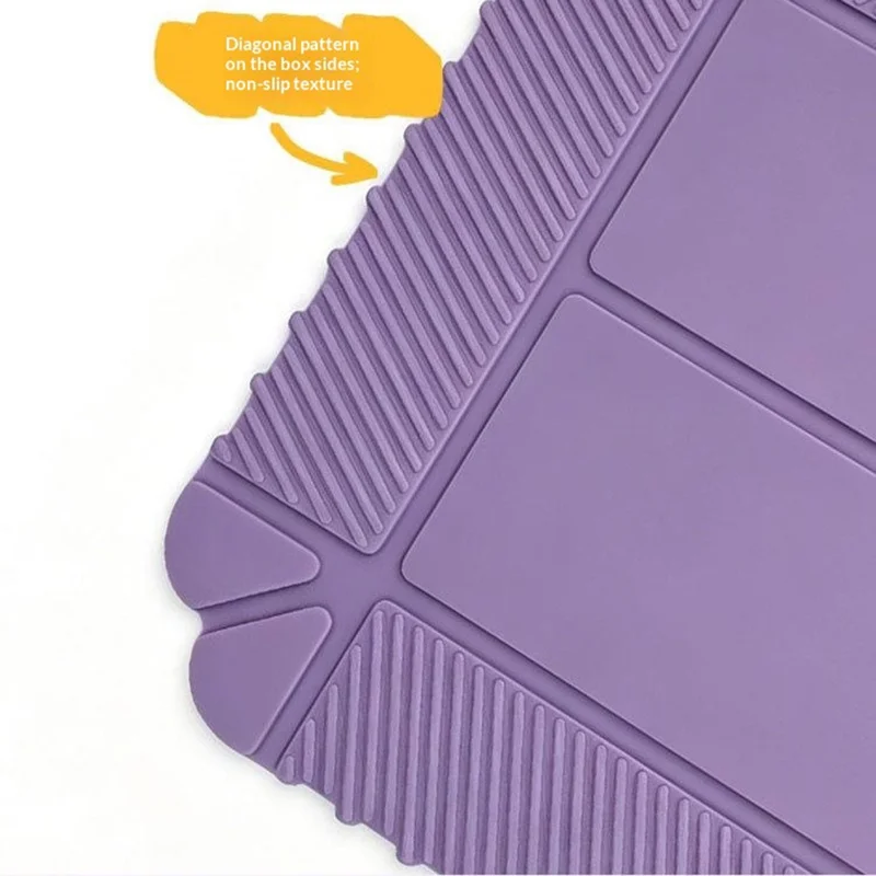Silicone Folding Storage Box Heat Resistant Non-Slip Mat for Dining Table Kitchen (without FDA Certification, BPA Free) - Purple