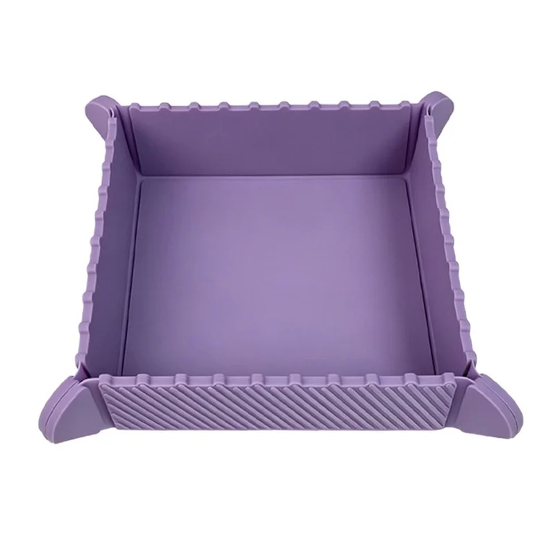 Silicone Folding Storage Box Heat Resistant Non-Slip Mat for Dining Table Kitchen (without FDA Certification, BPA Free) - Purple