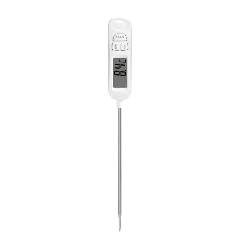 Termometro Digitale a Sonda B0713, Lettura Veloce in 5s, Display LCD, Funzione HOLD per BBQ, Cottura, Grigliata (Senza BPA, Senza FDA) - Bianco