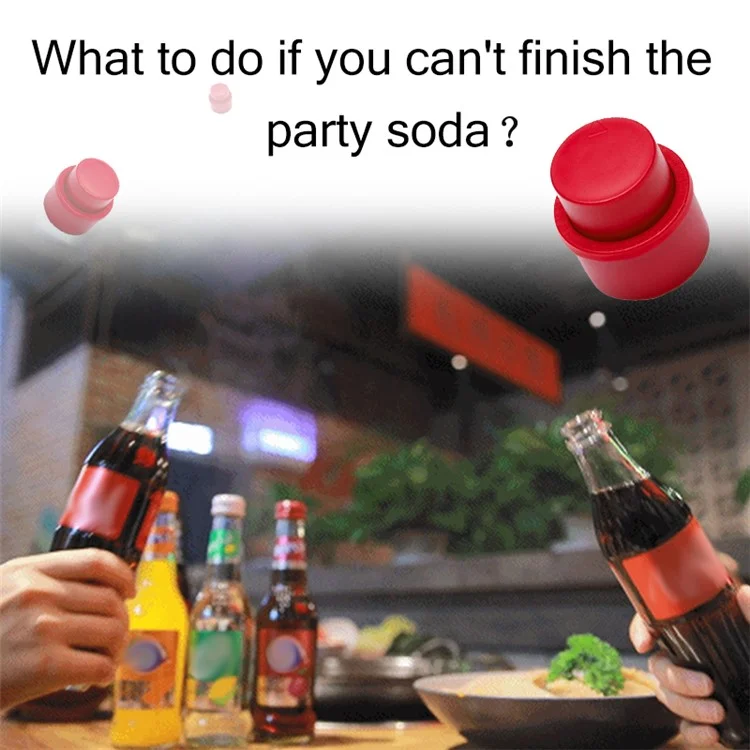 KLG01 Fizzy Drink ABS Pressing Inflate Cap Sealer Carbonated Beverage Bottle Stopper Saver (No FDA Certification, BPA Free) - Rojo