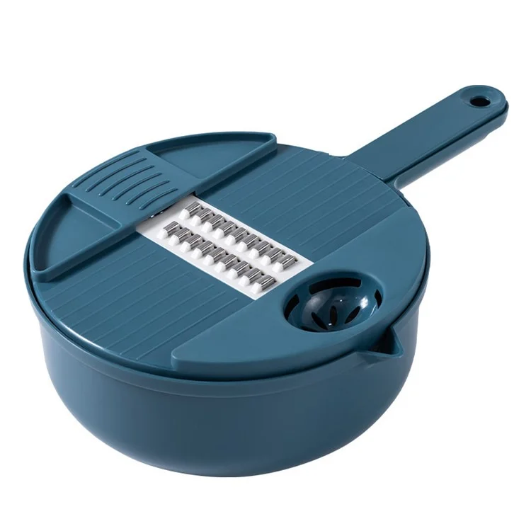 12-in-1 Multifunctional Vegetable Cutter Set Home Kitchen Julienne Shredder Potato Slicer (with FDA, BPA-Free) - Blue