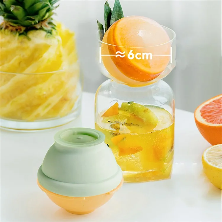 AAB061 Soft TPR+PP Round Ice Cube Mold Ice Ball Maker Whiskey Ice Mold for Drinks, Cocktails (BPA-Free, No FDA Certified) - Green
