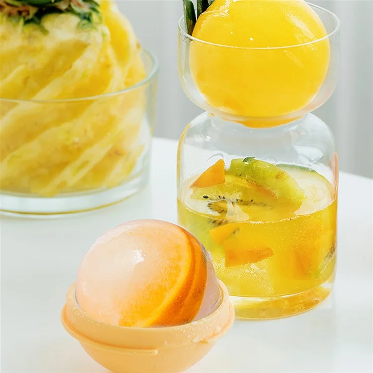 AAB061 Soft TPR+PP Round Ice Cube Mold Ice Ball Maker Whiskey Ice Mold for Drinks, Cocktails (BPA-Free, No FDA Certified) - Green