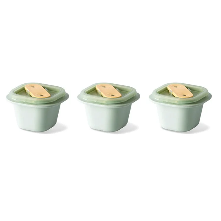 AAB060 3 pièces / Ensemble Été DIY Ice Cube Jelly Yogurt Popsicle Maker Moule avec Couvercle et Bâton (Sans BPA, Pas de Certificat FDA) - Matcha Green