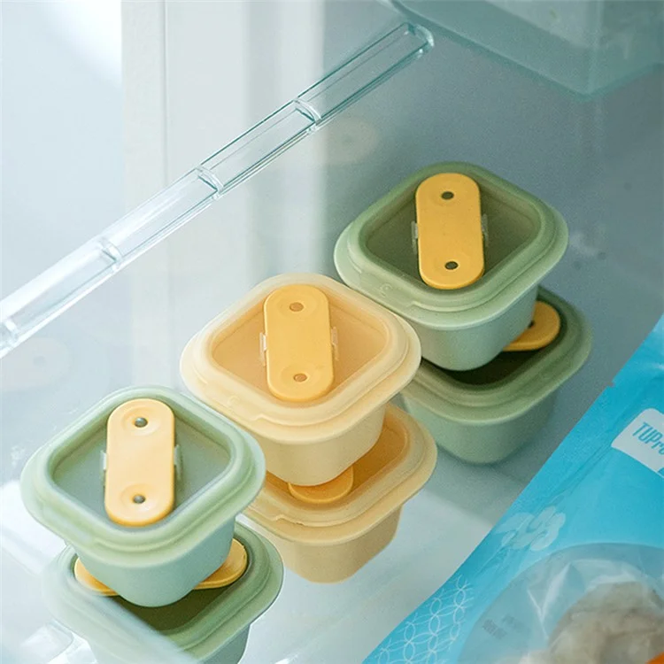 AAB060 3 pièces / Ensemble Été DIY Ice Cube Jelly Yogurt Popsicle Maker Moule avec Couvercle et Bâton (Sans BPA, Pas de Certificat FDA) - Matcha Green
