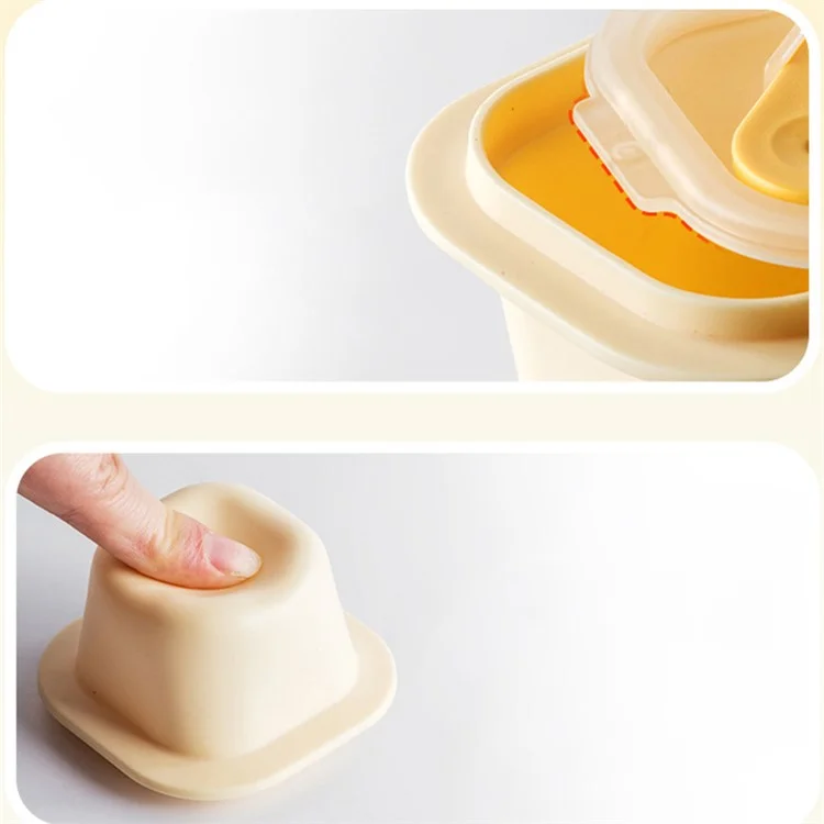 AAB060 3 pièces / Ensemble Été DIY Ice Cube Jelly Yogurt Popsicle Maker Moule avec Couvercle et Bâton (Sans BPA, Pas de Certificat FDA) - Matcha Green
