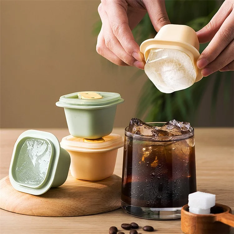 AAB060 3 pièces / Ensemble Été DIY Ice Cube Jelly Yogurt Popsicle Maker Moule avec Couvercle et Bâton (Sans BPA, Pas de Certificat FDA) - Matcha Green