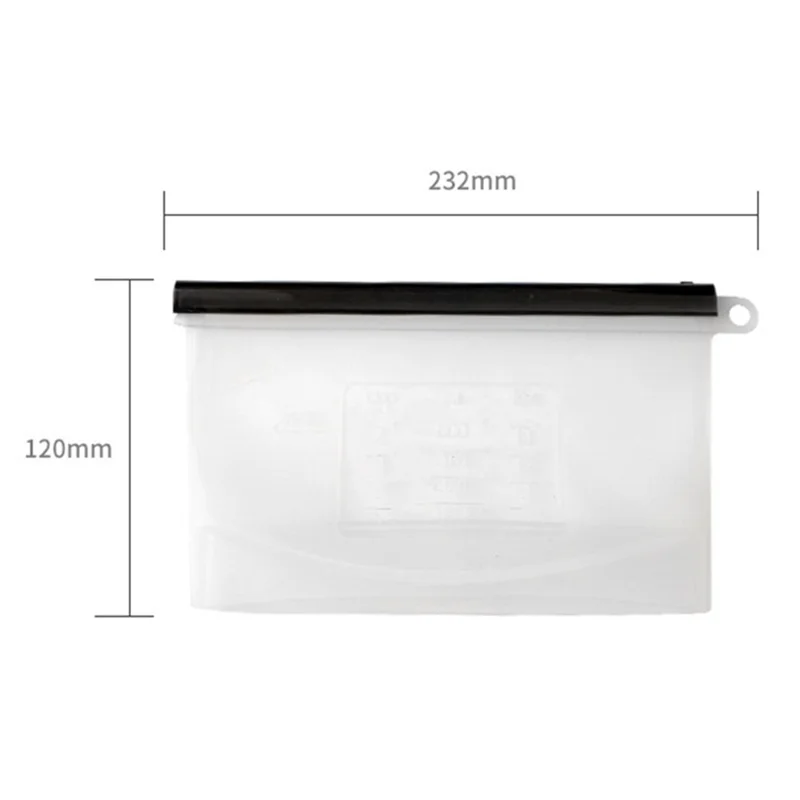 500ML Reusable Freezer Bag Food-Grade Silicone Meat Fruit Snack Storage Bag Picnic Sandwich Pouch (BPA-free, No FDA Certified), Size: S