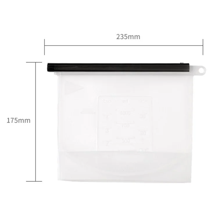 1000ML Silicone Food Organization Pouch Leakproof Kitchen Meat Fruit Fresh-Keeping Bag (BPA-free, No FDA Certified), Size: M
