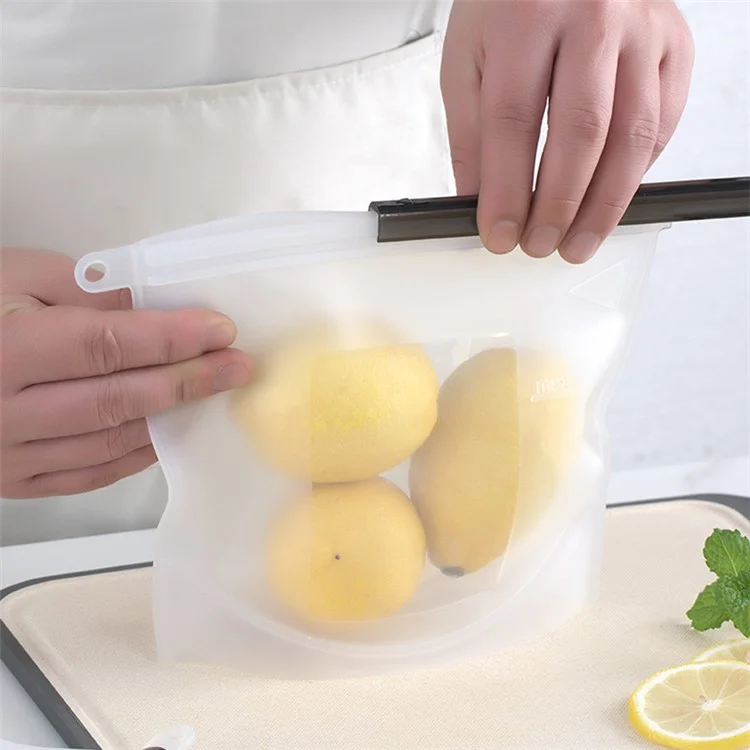 1000ML Silicone Food Organization Pouch Leakproof Kitchen Meat Fruit Fresh-Keeping Bag (BPA-free, No FDA Certified), Size: M
