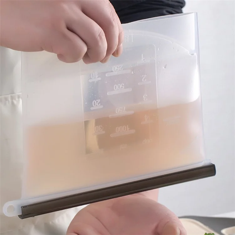 1000ML Silicone Food Organization Pouch Leakproof Kitchen Meat Fruit Fresh-Keeping Bag (BPA-free, No FDA Certified), Size: M