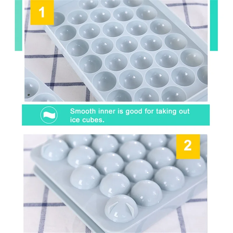 2Pcs Ice Ball Mold with Drain Hole PP Ice Cube Tray Ice Making Mold (BPA Free, No FDA Certificate) - Pink / Rhombus