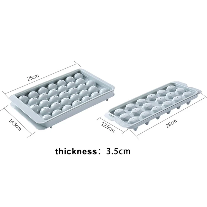 2Pcs Ice Ball Mold with Drain Hole PP Ice Cube Tray Ice Making Mold (BPA Free, No FDA Certificate) - Pink / Rhombus