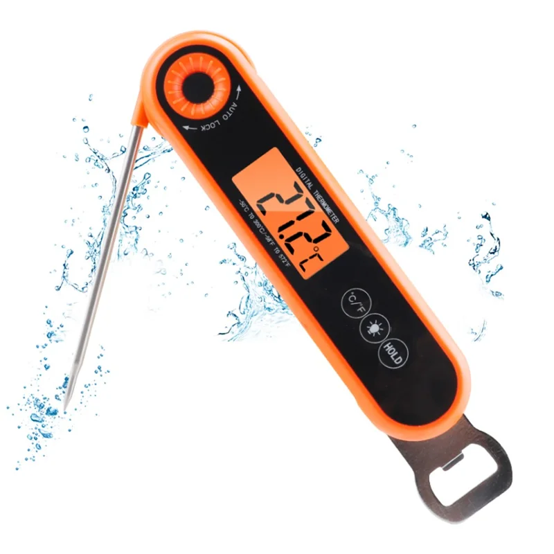 TS-6603 Foldable Kitchen Oven Thermometer Waterproof Food Meat Temperature Measurement Tool (BPA Free, FDA Certified)