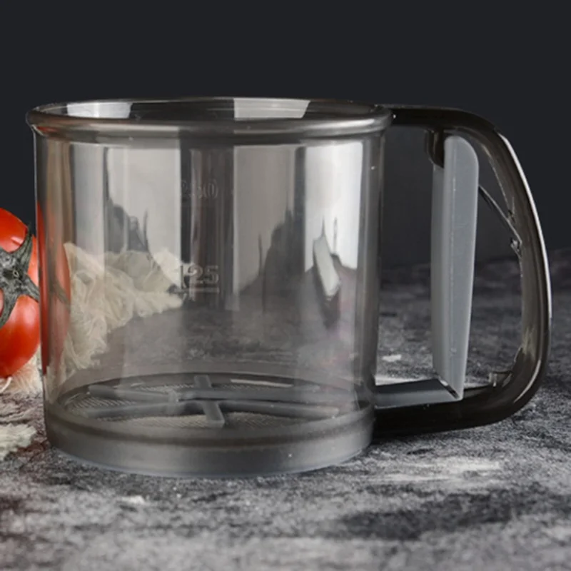 Kitchen Baking Flour Sifter Cup PP+Stainless Steel+PS Handheld Sieve Bakery Tool (BPA-Free, No FDA Certified)