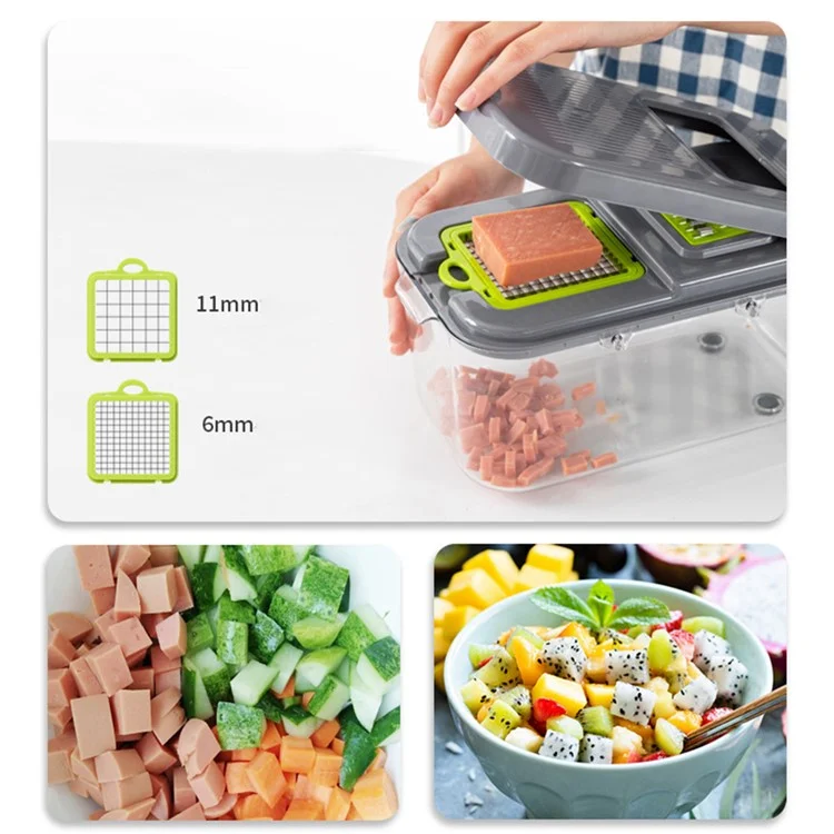 22 in 1 Kitchen Multifunctional Vegetable Chopper Cutter Fruit Slicer Grater Shredders Drain Basket (BPA Free, FDA Certified)