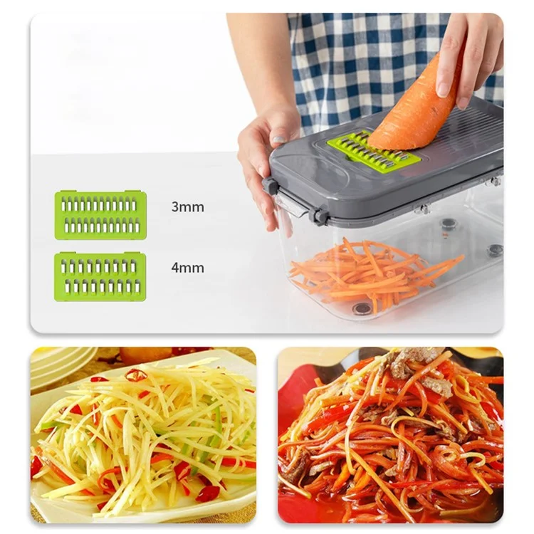 22 in 1 Kitchen Multifunctional Vegetable Chopper Cutter Fruit Slicer Grater Shredders Drain Basket (BPA Free, FDA Certified)