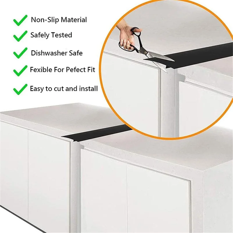 1Pc 21-inch Stove Gap Cover Anti-stain Cooker Gap Filler Fiberglass Cloth Kitchen Stovetop Protector - Black