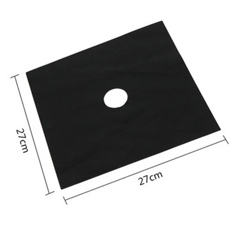 4 Pezzi Non-Stick Gas Range Protettori Stuoia Fibra di Vetro Antiolio Coperture Fornello Gas Bruciatore Liner - Nero 